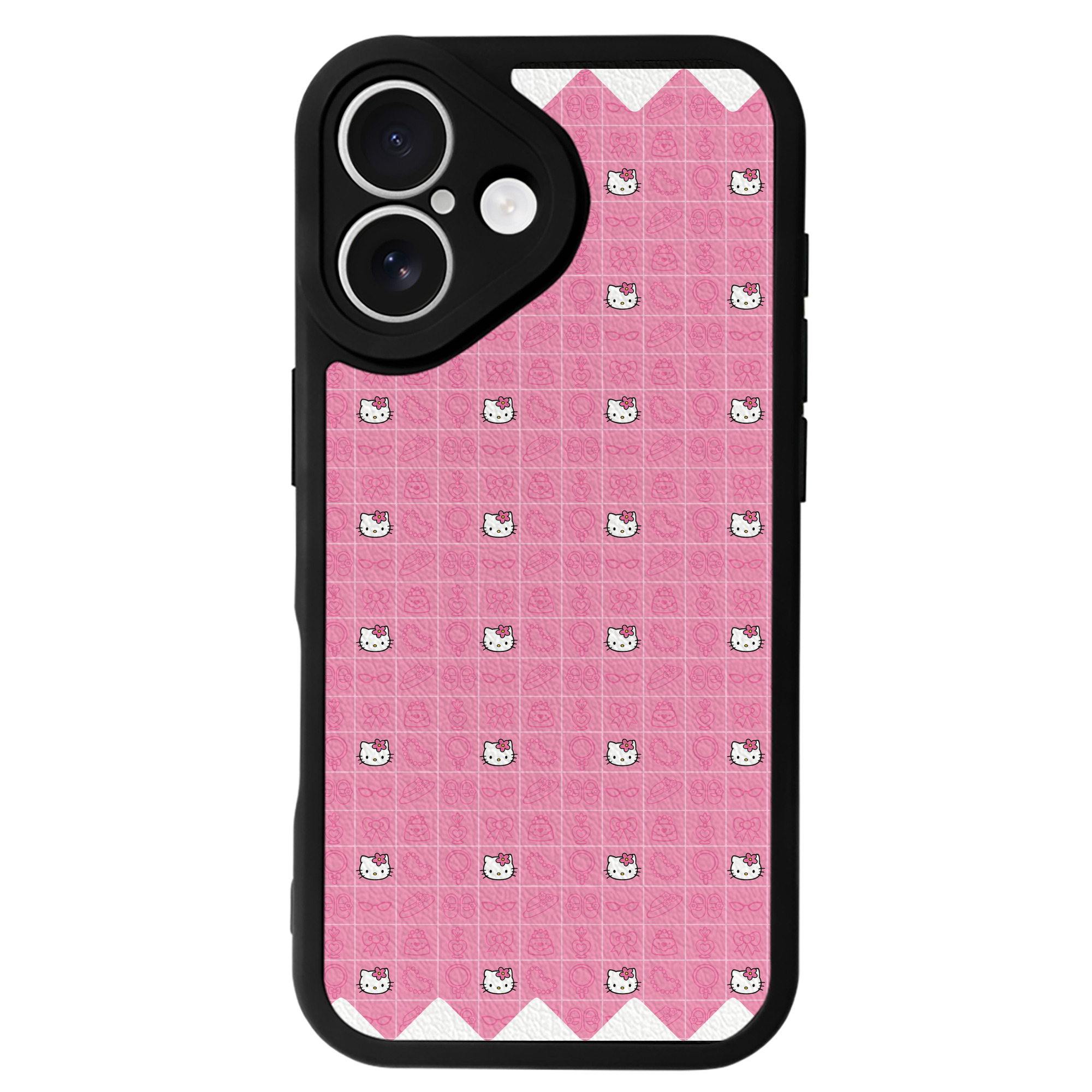 （画像用） Hello Kitty ハローキティ 【iPhone 16シリーズ対応】シリコンスマホケース（レザー調） 材質：シリコン